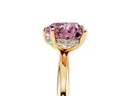 Heart-Shaped Hidden Halo Ring Setting for a Fancy Pink Lab-Grown Diamond | Yellow Gold