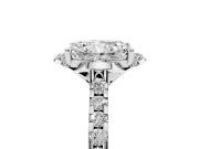 Radiant Cut Floral Petal Engagement Ring Setting | Petal Accents | White Gold