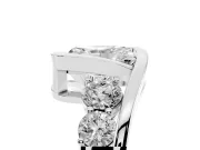Radiant Cut Bezel Bypass Engagement Ring Setting | Round Side Stones | Platinum