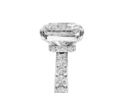 Radiant Cut Hidden Halo Engagement Ring Setting | Platinum