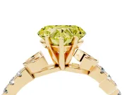 Heart-Shaped Leaf Pavé Engagement Ring Setting for a Fancy Yellow Lab-Grown Diamond | Yellow Gold