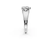 Pear-Shaped Double Claw Solitaire Engagement Ring Setting | Wide Plain Band | Platinum