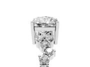 Radiant Cut Scattered Accent Engagement Ring Setting | Slim Band | Sterling Silver