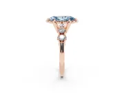 Marquise Floral Engagement Ring Setting for a Fancy Blue Lab-Grown Diamond | Petal Frame | Rose Gold