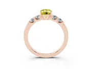 Emerald Cut Five Stone Engagement Ring Setting for a Fancy Yellow Lab-Grown Diamond | Rose Gold