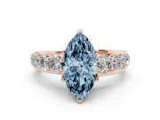 Marquise Graduated Engagement Ring Setting for a Fancy Blue Lab-Grown Diamond | Rose Gold
