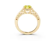 Cushion Cut Floral Pavé Engagement Ring Setting for a Fancy Yellow Lab-Grown Diamond | Yellow Gold