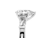 Pear-Shaped Three-Stone Engagement Ring Setting | Tapered Baguettes | Sterling Silver