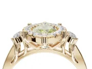 Marquise Halo Engagement Ring Setting for a Fancy Yellow Lab-Grown Diamond | Graduated Channel Band | Yellow Gold