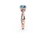 Princess Cut Twist Engagement Ring Setting for a Fancy Blue Lab-Grown Diamond | Rose Gold