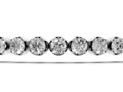 Round Lab-Grown Diamond Slim Tennis Bracelet | Cup Settings | Sterling Silver