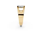 Baguette East-West Geometric Solitaire Engagement Ring Setting | Open Sides | Yellow Gold
