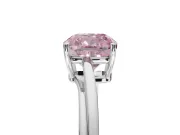 Cushion Cut Bypass Solitaire Engagement Ring Setting for a Fancy Pink Lab-Grown Diamond | White Gold