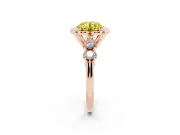 Round Floral Engagement Ring Setting for a Fancy Yellow Lab-Grown Diamond | Petal Frame | Rose Gold