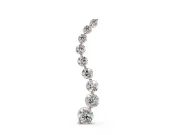 Round Lab-Grown Diamond Graduated Curve Pendant Necklace | Linked Prong Heads | Rose Gold