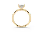Princess Cut Diamond Solitaire Ring Set in Yellow gold with Thin Band and Prong Setting
