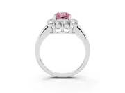 Radiant Cut Cluster Halo Engagement Ring Setting for a Fancy Pink Lab-Grown Diamond | Large Round Accents | Platinum