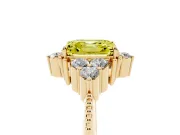 Asscher Cut Cluster Engagement Ring Setting for a Fancy Yellow Lab-Grown Diamond | Yellow Gold