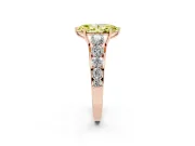 Marquise Graduated Side Stone Engagement Ring Setting for a Fancy Yellow Lab-Grown Diamond | Flat Top Band | Rose Gold