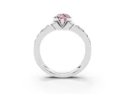 Marquise Half Bezel Engagement Ring Setting for a Fancy Pink Lab-Grown Diamond | Double Row Channel Band | Platinum