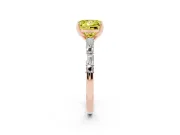 Princess Cut Baguette Side Stone Engagement Ring Setting for a Fancy Yellow Lab-Grown Diamond | Rose Gold