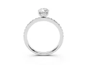 Pear-Shaped Hidden Halo Pavé Engagement Ring Setting | Micro Pavé Band | White Gold