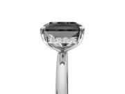 Radiant Cut Hidden Halo Ring Setting for a Black Center | Sterling Silver