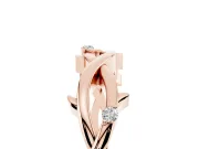 Round Diamond Twist Band Set in Rose gold with Prong Setting