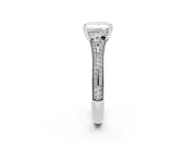Princess Cut Pave Split Shank Engagement Ring Setting | Double Claw Prongs | Platinum