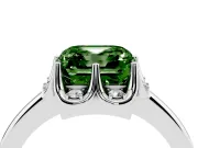 Asscher Cut Petal Halo Engagement Ring Setting for a Fancy Green Lab-Grown Diamond | Platinum