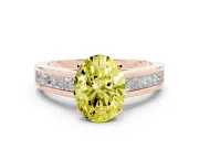 Oval Channel Set Engagement Ring Setting for a Fancy Yellow Lab-Grown Diamond | Rose Gold