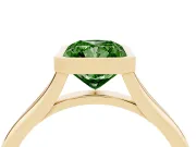 Radiant Cut Bezel Engagement Ring Setting for a Fancy Green Lab-Grown Diamond | Yellow Gold