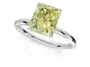 Radiant Cut Hidden Halo Ring Setting for a Fancy Yellow Lab-Grown Diamond | Platinum