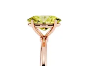 Oval Thin Solitaire Engagement Ring Setting for a Fancy Yellow Lab-Grown Diamond | Straight Plain Band | Rose Gold