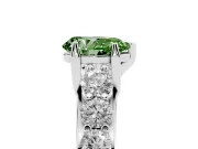 Pear-Shaped Graduated Engagement Ring Setting for a Fancy Green Lab-Grown Diamond | Platinum
