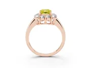 Radiant Cut Cluster Halo Engagement Ring Setting for a Fancy Yellow Lab-Grown Diamond | Large Round Accents | Rose Gold