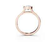 Bezel Set Pear Cut Diamond Solitaire Ring Set in Rose gold with Tapered Band