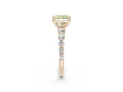 Radiant Cut Graduated Side Stone Engagement Ring Setting for a Fancy Yellow Lab-Grown Diamond | Rose Gold