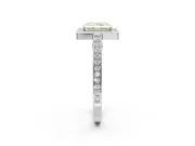 Radiant Cut Sectioned Halo Engagement Ring Setting for a Fancy Yellow Lab-Grown Diamond | Sterling Silver