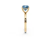 Princess Cut Engagement Ring Setting for a Fancy Blue Lab-Grown Diamond | Hidden Halo | Yellow Gold