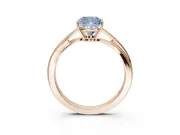 Cushion Cut Bypass Solitaire Engagement Ring Setting for a Fancy Blue Lab-Grown Diamond | Rose Gold