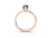 Marquise Hidden Halo Engagement Ring Setting for a Black Center | Thin Plain Band | Rose Gold