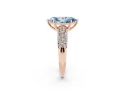 Marquise Multi Row Pave Engagement Ring Setting for a Fancy Blue Lab-Grown Diamond | Rose Gold