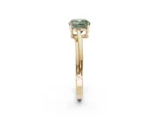 Cushion Cut Bypass Solitaire Engagement Ring Setting for a Fancy Green Lab-Grown Diamond | Yellow Gold