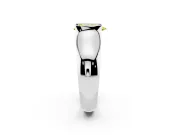 Pear-Shaped Half Bezel Solitaire Engagement Ring Setting for a Fancy Yellow Lab-Grown Diamond | Wide Band | Platinum