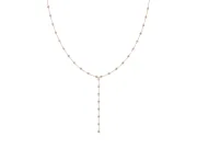 Round Lab-Grown Diamond Bezel Station Y Necklace | Station Drop | Rose Gold