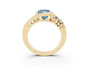Princess Cut Bezel Bypass Engagement Ring Setting for a Fancy Blue Lab-Grown Diamond | Yellow Gold