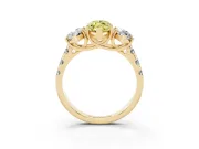 Marquise Three Stone Engagement Ring Setting for a Fancy Yellow Lab-Grown Diamond | Accented Shoulders | Yellow Gold