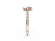 Oval Vintage Cathedral Engagement Ring Setting for a Fancy Pink Lab-Grown Diamond | Carved Band | Rose Gold