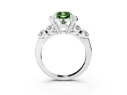 Cushion Cut Floral Engagement Ring Setting for a Fancy Green Lab-Grown Diamond | Petal Frame | White Gold